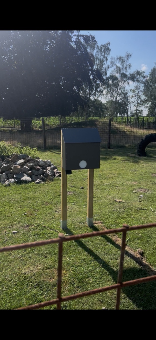 Compay voederautomaat in de weide